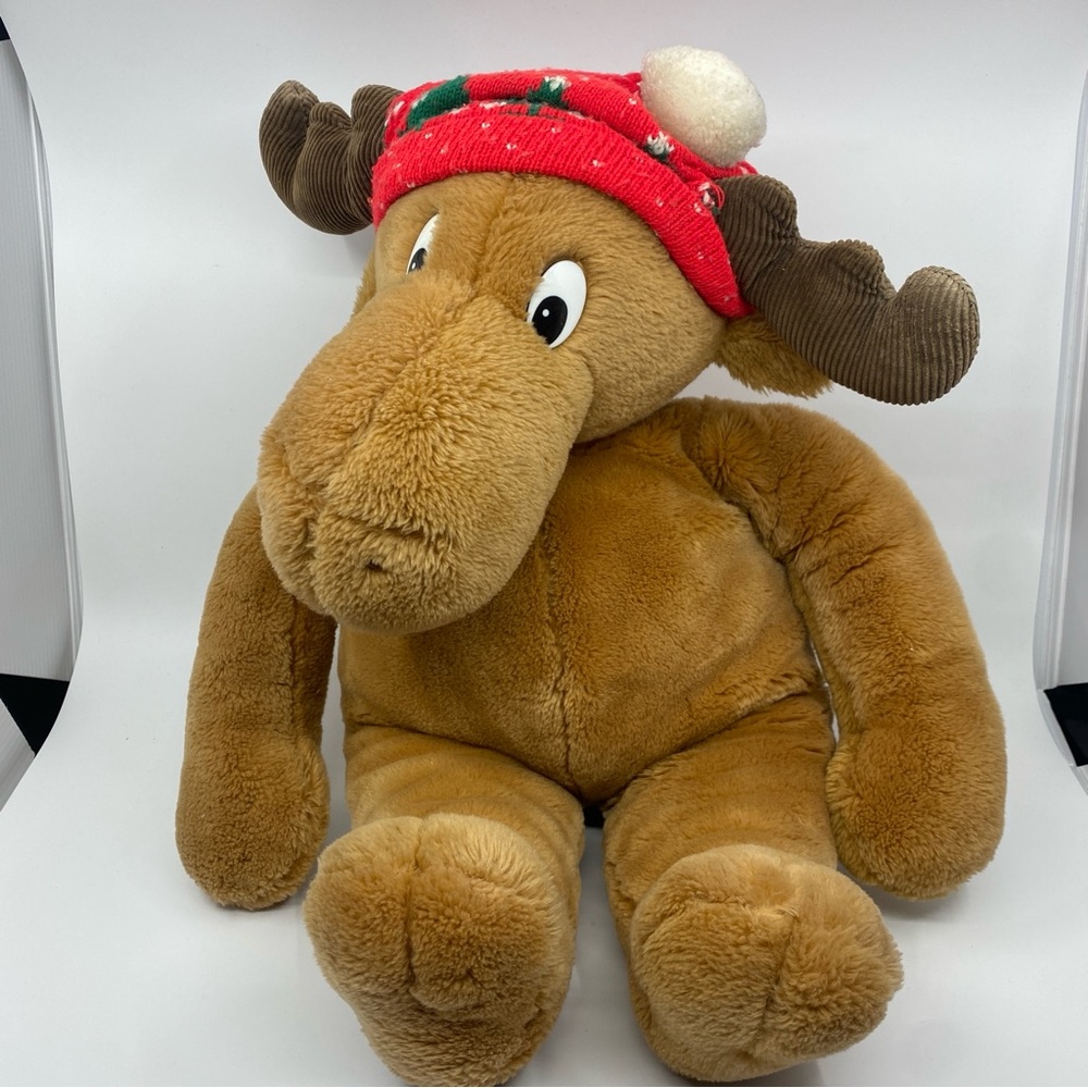 Vintage Moose Moostletoe Christmas plush plushie stuffed animal XL as is